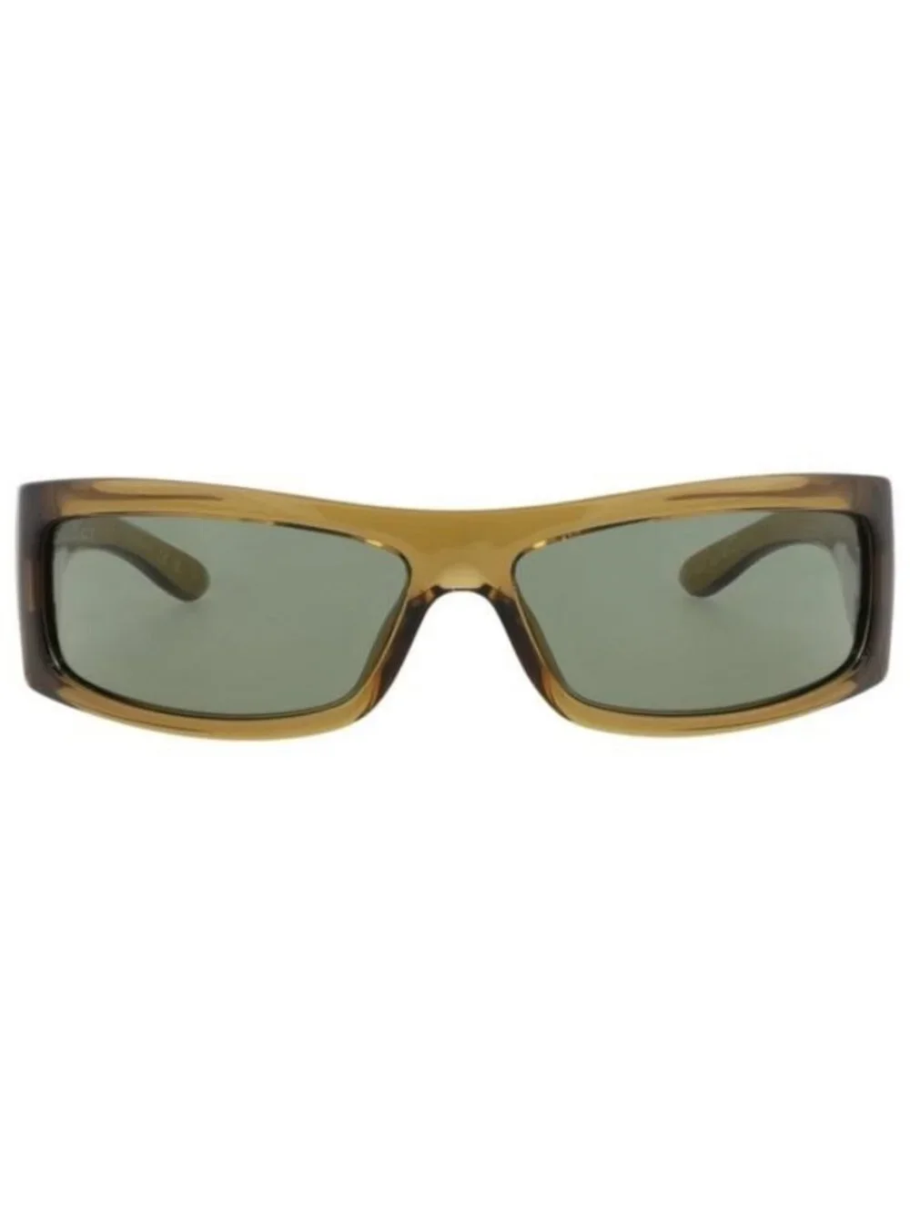 New Gucci Mens Shield/Wrap Brown Brown Green Fashion Designer Sunglasses